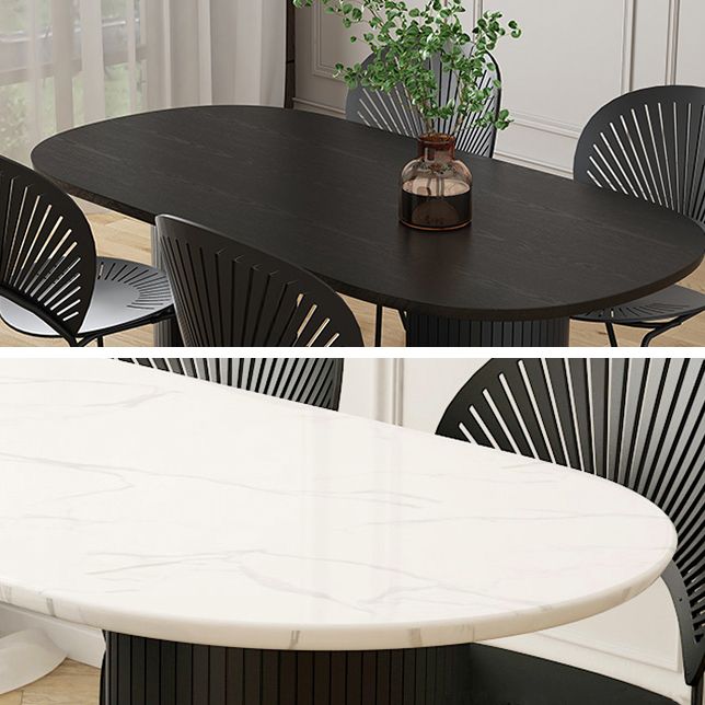 Simplicity Style Furniture Oval Double Pedestal Dining Site Table for Dining Room Clearhalo 'Dining Tables & Seating' 'Dining Tables' 'dining_table' 'furn' 'furn_dining_table' 'Furniture' 'furniture_dining_table' 'Kitchen & Dining Furniture' 'kitchen' 'kitchen_dining_table' 1200x1200_f9dfc3e8-e4b9-4c9d-a9b8-ab98f2bc645f
