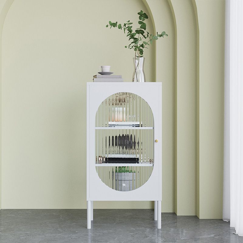 Contemporary Metal Curio Cabinet Glass Doors Hutch Buffet with Door Clearhalo 'Display & China Cabinets' 'display_china_cabinets' 'furn' 'furn_display_china_cabinets' 'Furniture' 'Kitchen & Dining Furniture' 1200x1200_f9dfcaa8-d002-4503-98b9-2c8cd00fa70d