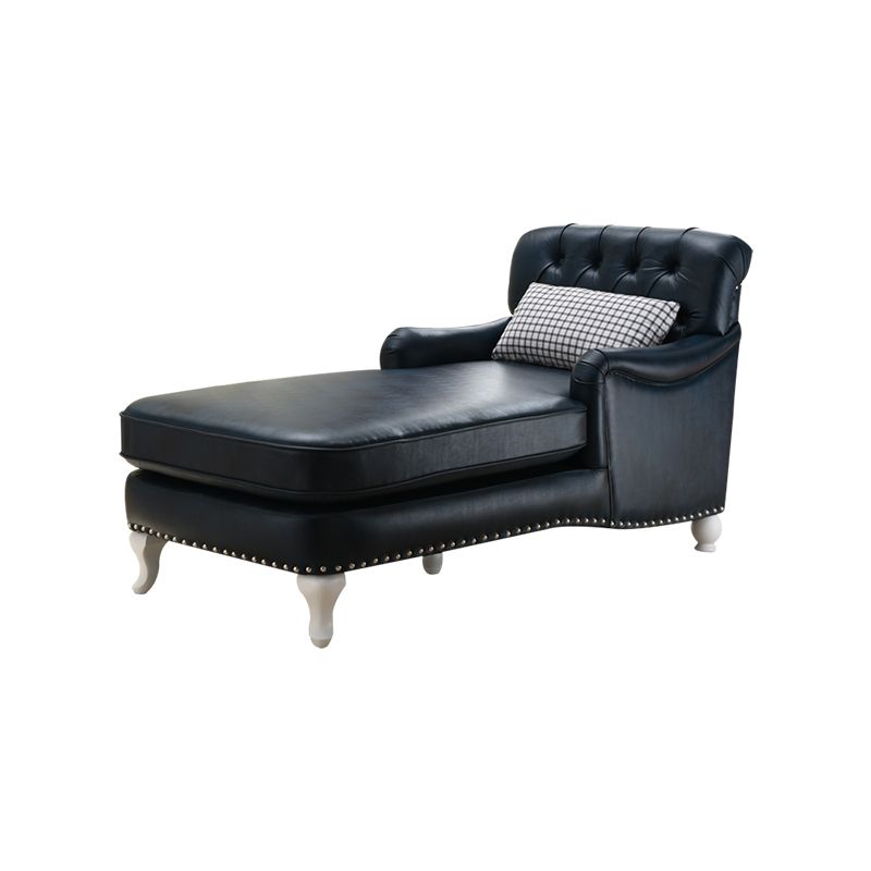 Traditional Two Arm Chaise Round Arms Accent Chair for Living Room