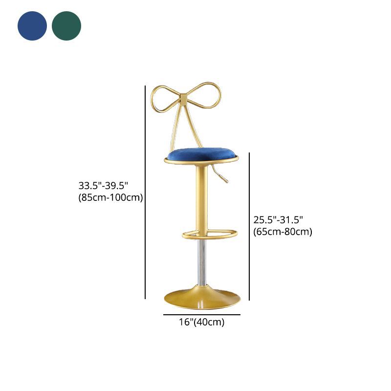 Glam Matte Finish Velvet Counter Stool Adjustable Height Footrest Barstool Clearhalo 'Bar Furniture' 'Bar Stools' 'bar_stools' 'furn' 'furn_bar_stools' 'Furniture' 'furniture_bar_stools' 'Kitchen & Dining Furniture' 1200x1200_f9e0c54e-3e71-4cae-a591-4132df1b3769