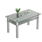 Metal Modern Rectangle Indoor Table Glass Table for Kitchen and Dining Room Clearhalo ' dining_table' 'Dining Tables & Seating' 'Dining Tables' 'furn' 'furn_dining_table' 'Furniture' 'furniture_dining_table' 'Kitchen & Dining Furniture' 'kitchen&dining_furn' 'kitchen' 'kitchen_dining_table' 1200x1200_f9e0d9ab-edd1-4a44-afcc-7bdf01e8727e