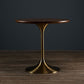 Table de salle à manger ronde en bois moderne avec base en tulipe en métal