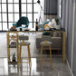 Glam Rectangle Stone Pub Bar Table Gold Iron Double Pedestal Bar Dining Table with 2-Shelf Clearhalo 'Bar Furniture' 'Bar Tables' 'bar_tables' 'furn' 'furn_bar_tables' 'Furniture' 'furniture_bar_tables' 'Kitchen & Dining Furniture' 'kitchen&dining_furn' 'kitchen' 1200x1200_f9e2cf95-e0c3-4d00-ab9c-6bff4761960f