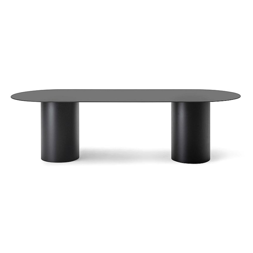 楕円形のライティングデスクソリッドウッドコンテンポラリースタイルミーティングオフィスデスク