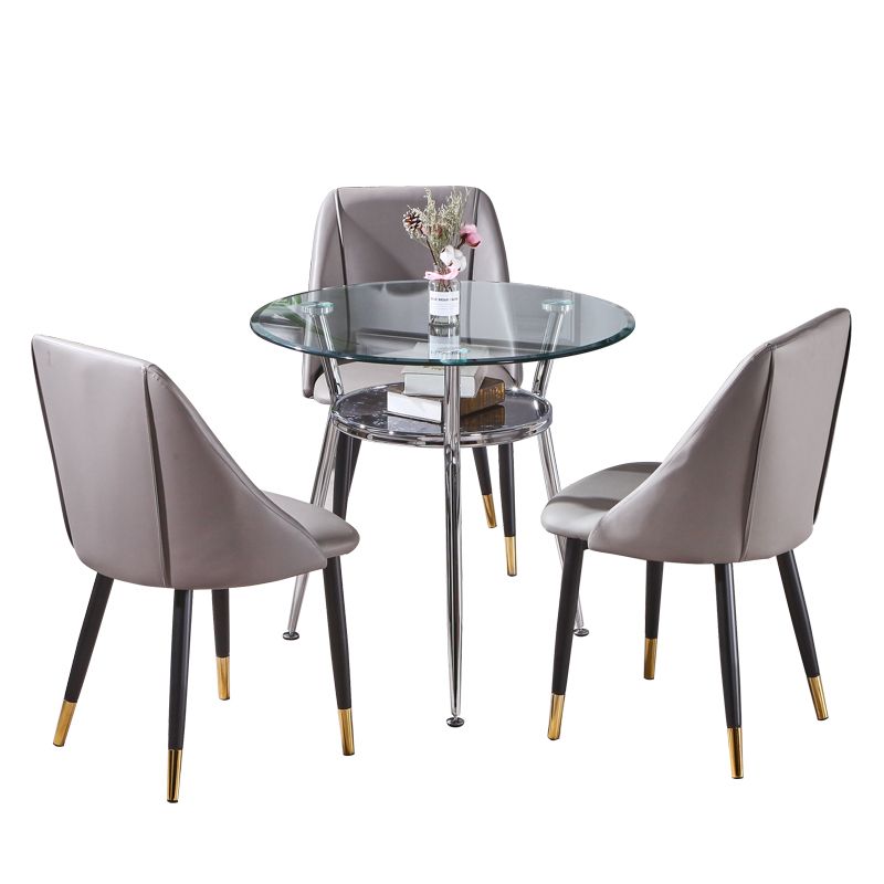 Round Tripod Base Home Furniture Glass-top Dining Room Collection for Dining Room Clearhalo ' dining_table' 'Dining Tables & Seating' 'Dining Tables' 'furn' 'furn_dining_table' 'Furniture' 'furniture_dining_table' 'Kitchen & Dining Furniture' 'kitchen&dining_furn' 'kitchen' 'kitchen_dining_table' 1200x1200_f9e35f86-719d-4b9a-b434-8cce7fab11cd