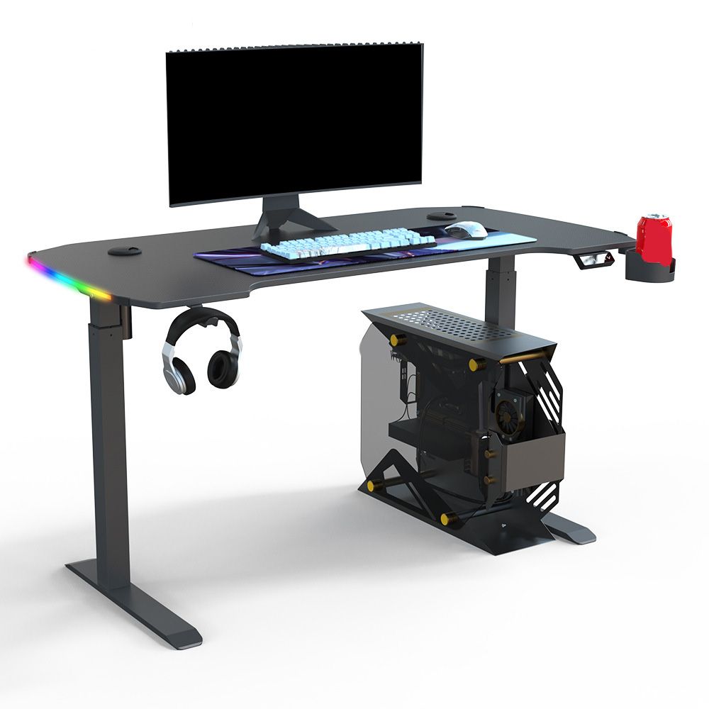 Escritorio de juego contemporáneo para oficina de 24 "w x 29" H escritorio rectangular en negro/negro