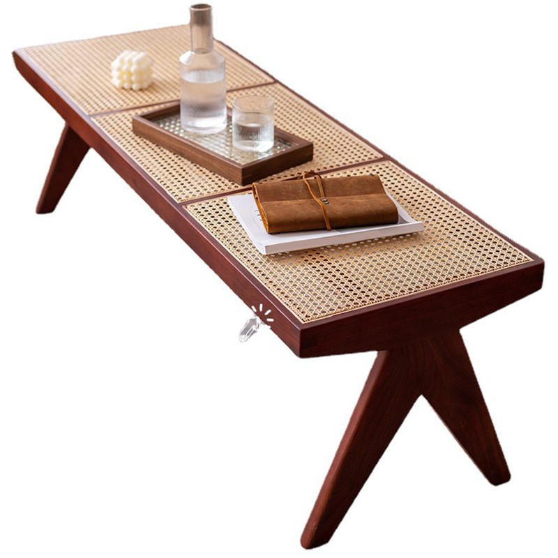 Tropical Solid Wood Bench Rattan X-Leg Dining Room Bench/low Stool Clearhalo 'Benches' 'Chairs & Seating' 'furn' 'furn_benches' 'Furniture' 'Living Room Furniture' 1200x1200_f9e5b197-9f41-4840-be34-5de32a583296