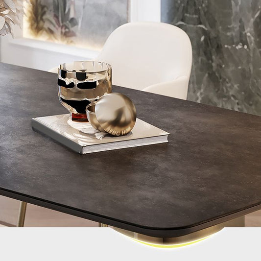 Set da tavolo da rettangolo di pietra sinterizzata glam nordica 1/4/5/7 pezzi set da pranzo