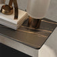 Modern Rectangular Console Table Stone Console Sofa Table in Grey/Black