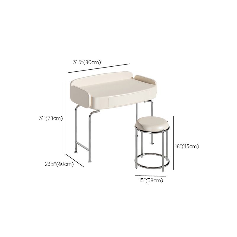 Vanity di trucco in legno massello scandinavo in stile glam bianco per camera da letto
