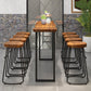 Rectangular Bar Height Table Black Legs and Metal Base Patio Bar Table Clearhalo 'Bar Furniture' 'Bar Tables' 'bar_tables' 'furn' 'furn_bar_tables' 'Furniture' 'Kitchen & Dining Furniture' 1200x1200_f9e9d053-4fbf-45e8-813d-2673dbd1ae8e
