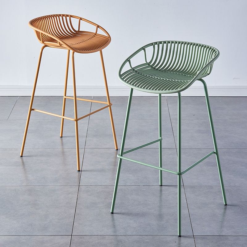 Industrial Backrest Armless Counter Stool Metal Cafe Bar Stool with 4 Legs Clearhalo 'Bar Furniture' 'Bar Stools' 'bar_stools' 'furn' 'furn_bar_stools' 'Furniture' 'Kitchen & Dining Furniture' 1200x1200_f9eae569-83d3-40f6-9238-cfad2ce71c05