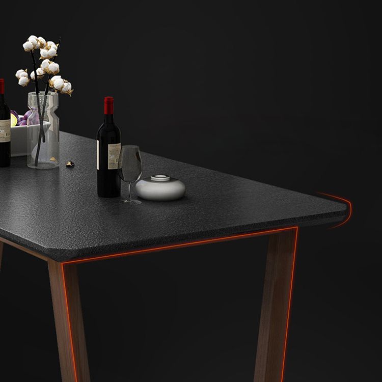 Industrial Stone Kitchen Dinner Table Rectangle Sled Base Dining Table Clearhalo 'Dining Tables & Seating' 'Dining Tables' 'dining_table' 'furn' 'furn_dining_table' 'Furniture' 'Kitchen & Dining Furniture' 1200x1200_f9eca25a-0270-44ae-bfa6-2c357d8e80f7