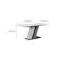 Rectangle Stone Top Dining Table Metal Pedestal Dining Table for Dining Room Clearhalo 'Dining Tables & Seating' 'Dining Tables' 'dining_table' 'furn' 'furn_dining_table' 'Furniture' 'Kitchen & Dining Furniture' 1200x1200_f9ecfbfa-fe94-4491-bb1a-c181ed305eb7