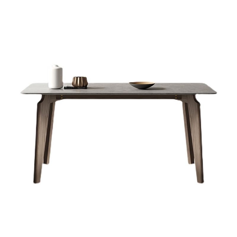 Modern 1/4/5/6 Pieces Rectangle Dining Set Sintered Stone Top Solid Wood Table Set Clearhalo 'Dining Room Sets' 'Dining Tables & Seating' 'dining_room_set' 'furn' 'furn_dining_room_set' 'Furniture' 'Kitchen & Dining Furniture' 1200x1200_f9ee7555-761b-4f46-81ae-88c759355cea