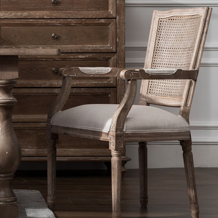 Wood Farmhouse Dining Arm Chair with Cushion Open Back Dining Side Chair for Home Clearhalo ' kitchen&dining_furn' 'Dining Chairs' 'Dining Tables & Seating' 'dining_chair' 'furn' 'furn_dining_chair' 'Furniture' 'furniture_dining_chair' 'Kitchen & Dining Furniture' 'kitchen' 1200x1200_f9f0ada7-25fd-4b1a-9adf-d21727f3783c