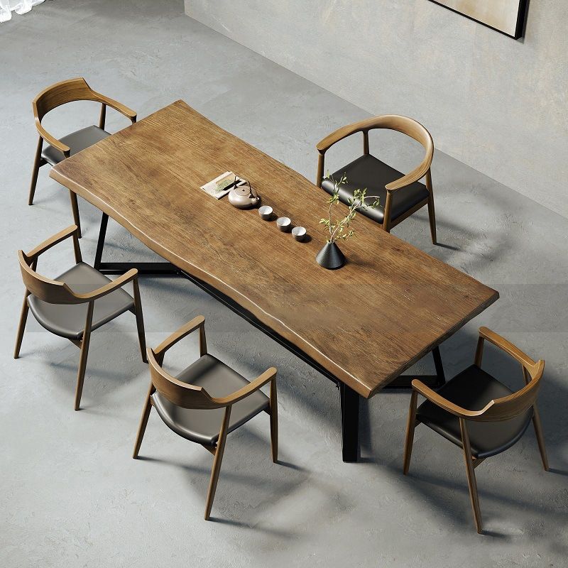 Escritorio de escritura de estilo contemporáneo Desk de oficina de reunión irregular de madera sólida