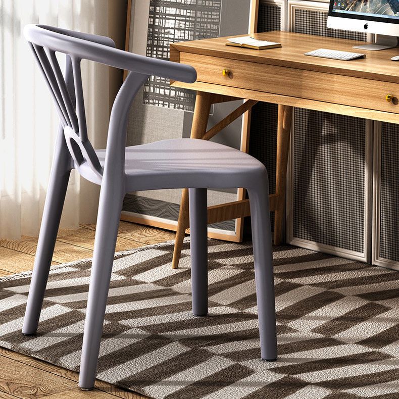 Modern Plastic Stackable Side Chair Slat Back Matte Finish Dining Chair Clearhalo ' kitchen&dining_furn' 'Dining Chairs' 'Dining Tables & Seating' 'dining_chair' 'furn' 'furn_dining_chair' 'Furniture' 'furniture_dining_chair' 'Kitchen & Dining Furniture' 'kitchen' 1200x1200_f9f24baa-08a0-4cea-8cb8-aa82f6c5a65c