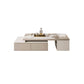 Rectangle Stone Cocktail Table Glam Single Coffee Table with Storage Drawers