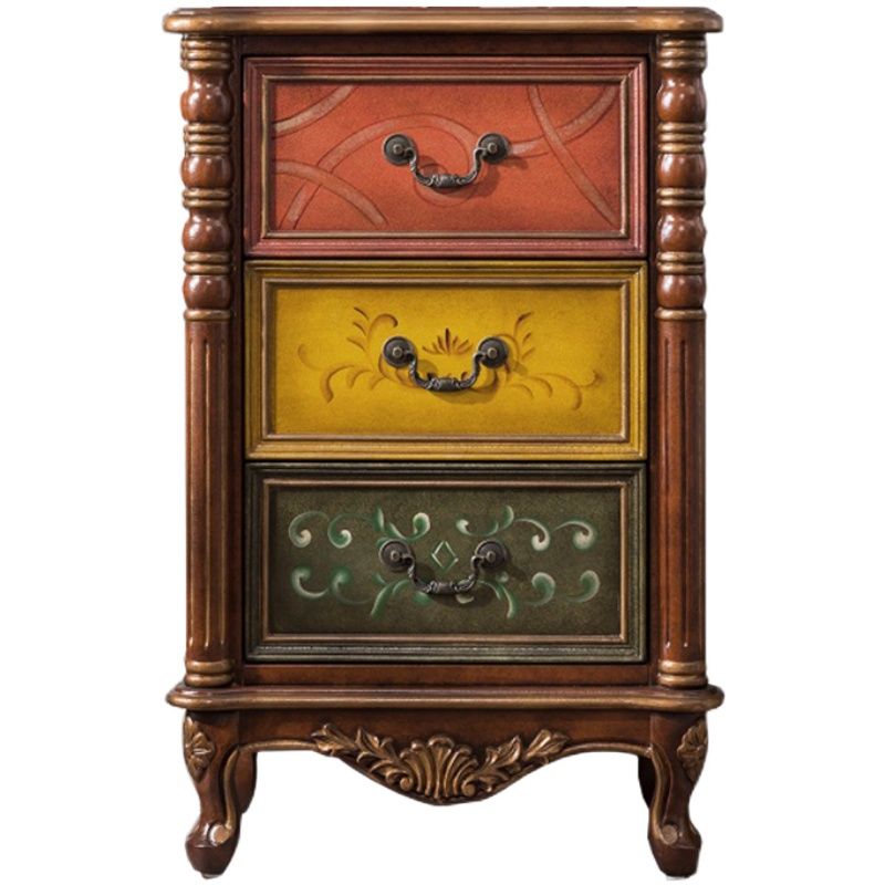 Mobile laterale moderno di metà secolo manici in legno con cassetto