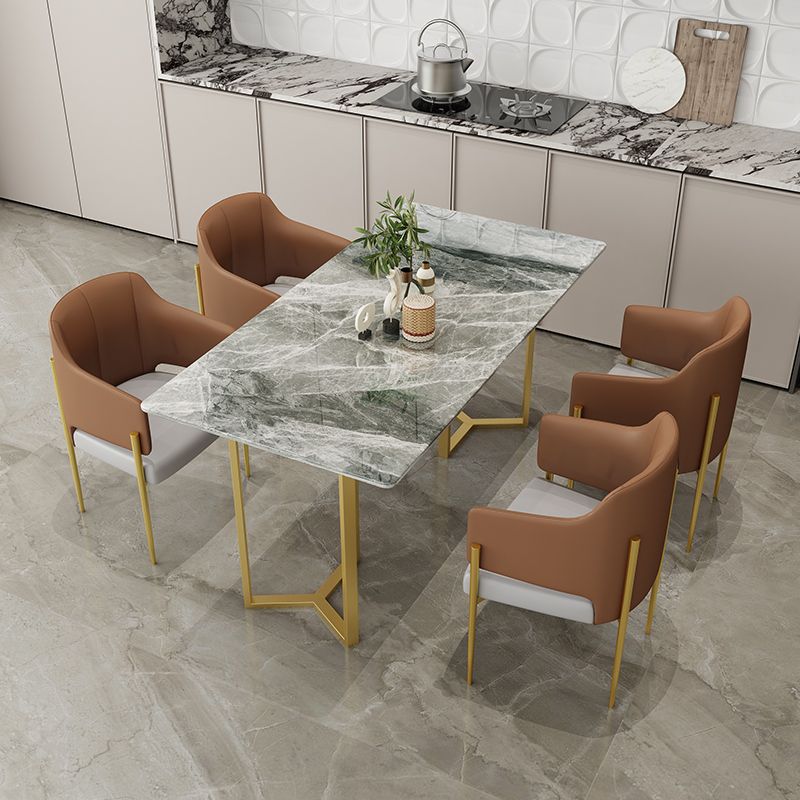 Sintered Stone Dining Table Traditional Luxury Gold Frame Table for Home Clearhalo ' dining_table' 'Dining Tables & Seating' 'Dining Tables' 'furn' 'furn_dining_table' 'Furniture' 'furniture_dining_table' 'Kitchen & Dining Furniture' 'kitchen&dining_furn' 'kitchen' 'kitchen_dining_table' 1200x1200_f9f47706-f5cc-4fd8-8c40-db3c525ac8d5