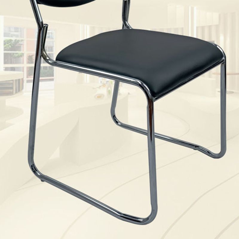 No Wheels Armless Conference Chair Faux Leather Low Back Office Chair Clearhalo 'furn' 'furn_office_chair' 'Furniture' 'Office Chairs' 'Office Furniture' 'office_chair' 1200x1200_f9f4aa3e-afa6-4182-9c25-a8ea403c95fc