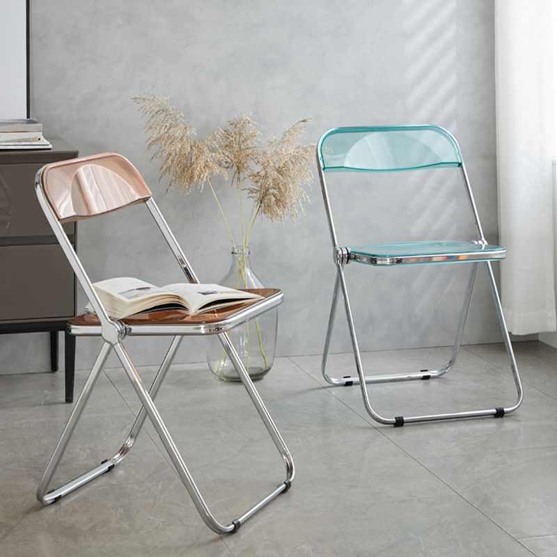 Industrial Design Folding Plastic Side Chairs Open Back Dining Side Chair Clearhalo ' kitchen&dining_furn' 'Dining Chairs' 'Dining Tables & Seating' 'dining_chair' 'furn' 'furn_dining_chair' 'Furniture' 'furniture_dining_chair' 'Kitchen & Dining Furniture' 'kitchen' 1200x1200_f9f52f84-e0c6-49f7-b348-4b1b8ccf0541