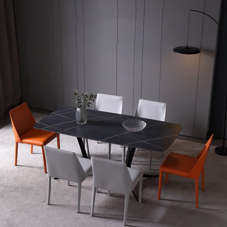 Modern Leather Dining Chairs Armless Metal Dining Chairs for Restaurant Use Clearhalo ' kitchen&dining_furn' 'Dining Chairs' 'Dining Tables & Seating' 'dining_chair' 'furn' 'furn_dining_chair' 'Furniture' 'furniture_dining_chair' 'Kitchen & Dining Furniture' 'kitchen' 1200x1200_f9f55d69-2254-444f-80a5-2720ac7db3b3