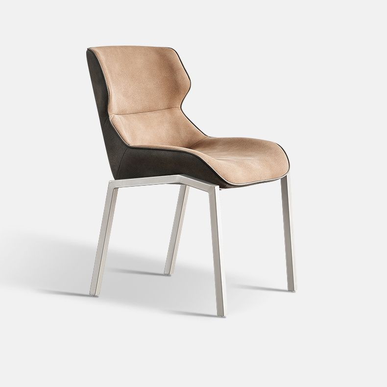 Nordic Cushioned Dining Chair 32"H Wingback Parsons Chair with Metal Base for Restaurant Clearhalo ' kitchen&dining_furn' 'Dining Chairs' 'Dining Tables & Seating' 'dining_chair' 'furn' 'furn_dining_chair' 'Furniture' 'furniture_dining_chair' 'Kitchen & Dining Furniture' 'kitchen' 1200x1200_f9fbe3b5-9f66-4d2b-b02c-17046d99397d