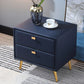 19'' Tall Glam Bedside Cabinet 2-Drawer Solid Wood Faux Leather Legs Included Nightstand Clearhalo 'Bedroom Furniture' 'furn' 'furn_night_stand' 'Furniture' 'night_stand' 'Nightstands' 1200x1200_f9fc2856-ae64-4d93-91eb-856b68ea180b