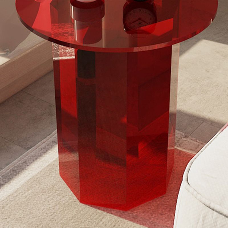 Glam Accent Side Table Living Room Plastic Pedestal Round Corner Table Clearhalo 'Coffee & Accent Tables' 'End & Side Tables' 'end_side_tables' 'furn' 'furn_end_side_tables' 'Furniture' 'Living Room Furniture' 1200x1200_f9fea816-2ae9-4e62-8fbc-457ea9857170