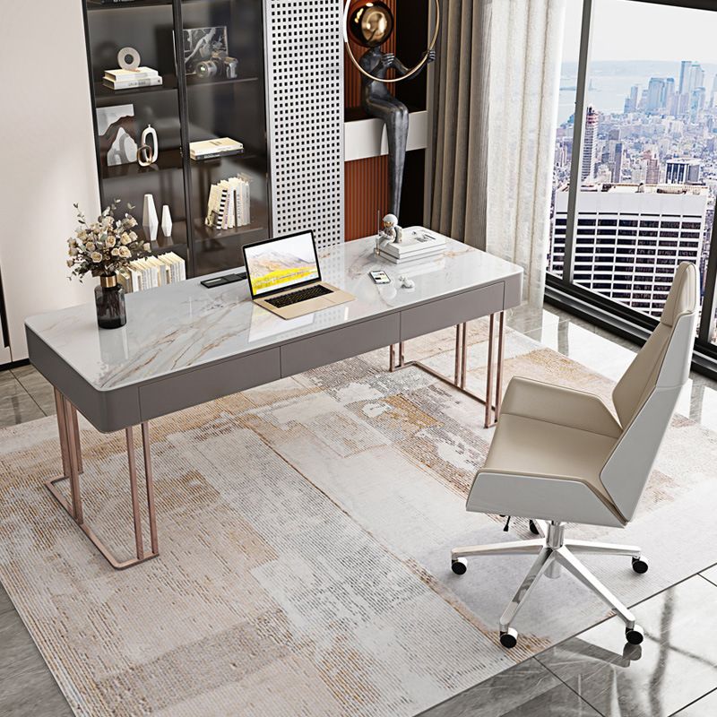 GRAM CURVE WRICHER BUREAU Câble Câble Bureau bureau avec 3 tiroirs