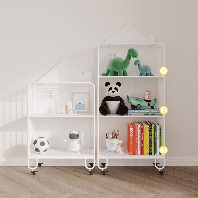 11" Wide Contemporary Bookshelf Open Back Shelves Included Iron Bookcase