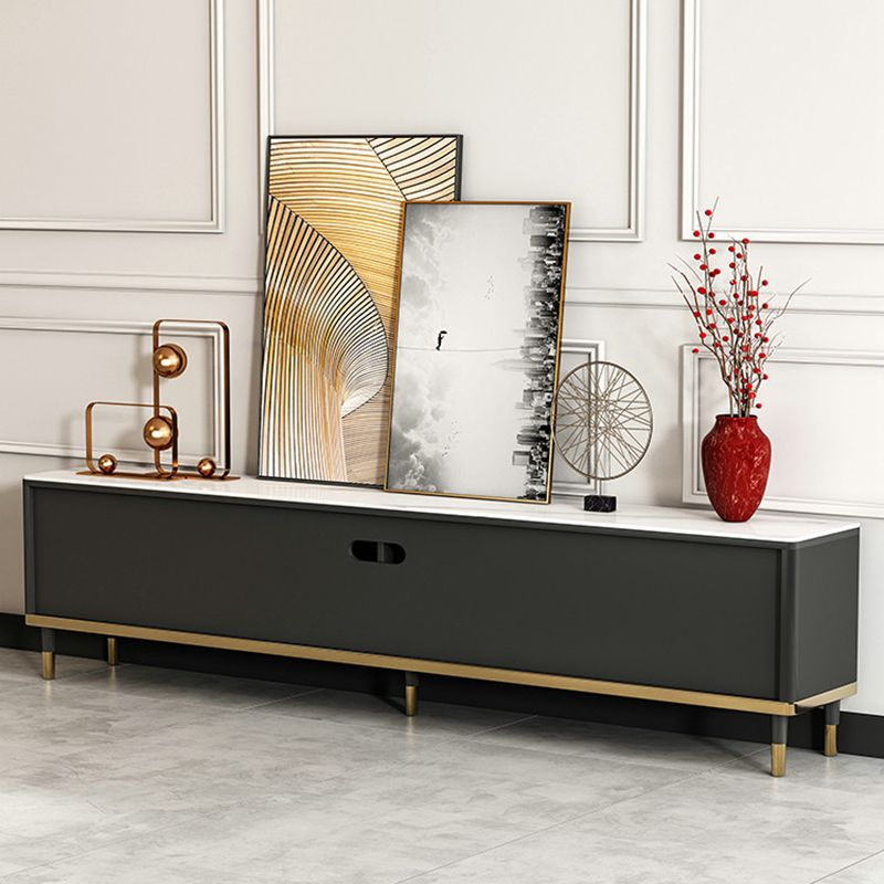 Console porta TV in pietra Console multimediale per TV con contenitore chiuso con gambe