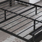 Modern Metal Folding Bed Rectangular Open-Frame Bed with Headboard