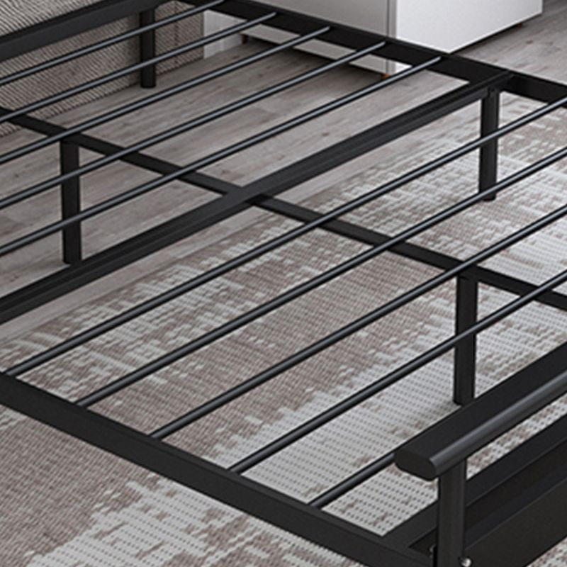 Modern Metal Folding Bed Rectangular Open-Frame Bed with Headboard
