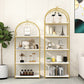 Glam Open Vertical Bookshelf Metal Etagere Shelf Bookcase for Home