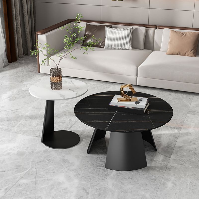 Modern Slate Coffee Table Round Bunching Coffee Table Sets for Living Room Clearhalo 'Coffee & Accent Tables' 'Coffee Tables' 'coffee_tables' 'furn' 'furn_coffee_tables' 'Furniture' 'Living Room Furniture' 1200x1200_fa04d3d3-e1cb-481f-a78a-520355c2d61e