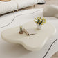 Scandinavian Free Form Solid Wood Coffee Table 11.8"H 4 Legs Cocktail Table