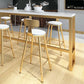 Mesa de comedor Glam Pub con tapa de madera maciza para sala de estar