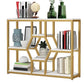 Metal and Wooden Book Shelf Etagere Open Study Room Shelf Bookcase with Doors