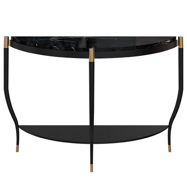 Marmor Half Moon Konsole Tabelle 2-Shelf 33,46 "hoher Akzenttisch für die Halle
