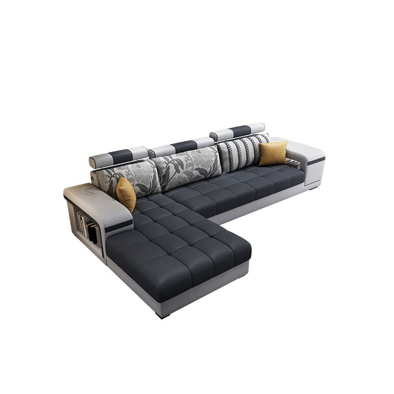 Divano contemporaneo di stoccaggio a slittamento del braccio quadrato.