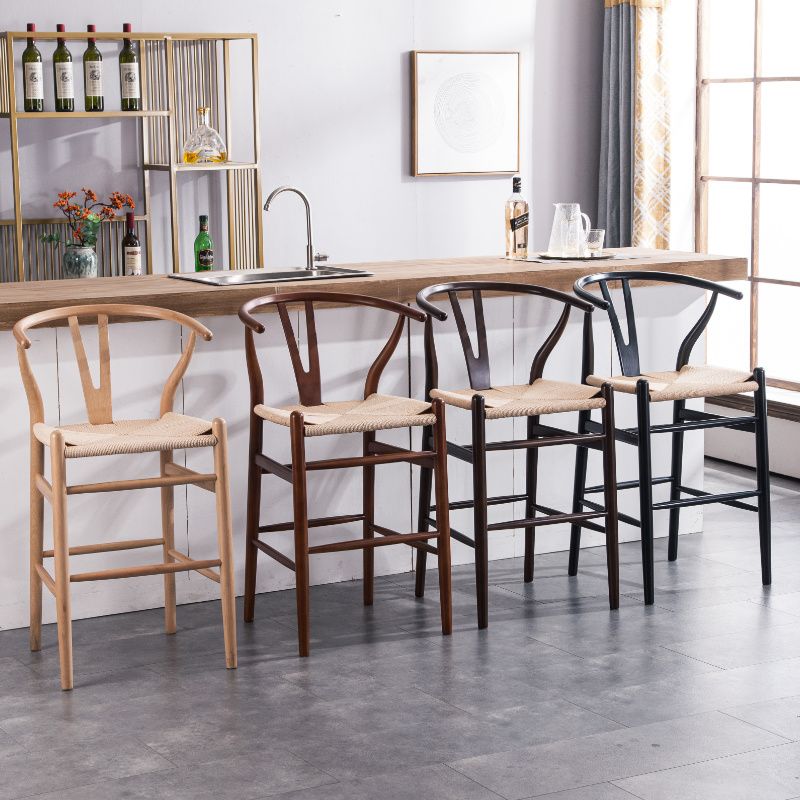 Scandinavian Wood Counter Stools Low Back Indoor Single Bar Stool with 4 Legs Clearhalo 'Bar Furniture' 'Bar Stools' 'bar_stools' 'furn' 'furn_bar_stools' 'furniture_bar_stools' 'Kitchen & Dining Furniture' 'kitchen&dining_furn' 'kitchen' 'kitchen_furn' Furniture' 1200x1200_fa0bb48f-af2a-497c-a4fa-403b05a731fc