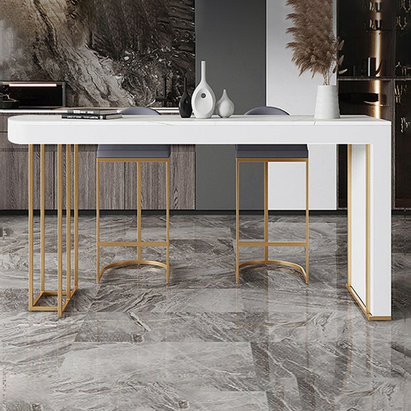 Contemporary Sintered Stone Dining Bar Table for Kitchen Dining Room Clearhalo 'Bar Furniture' 'Bar Tables' 'bar_tables' 'furn' 'furn_bar_tables' 'Furniture' 'Kitchen & Dining Furniture' 1200x1200_fa0cac1a-e2c6-4948-b9a6-f3606d626b01