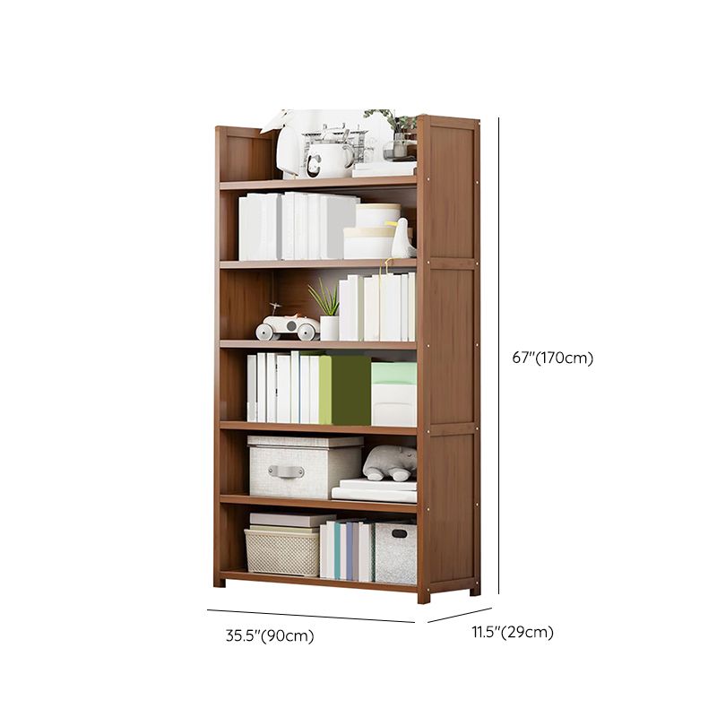 Contemporary Closed Back Bookcase Standard Engineered Wood Bookshelf