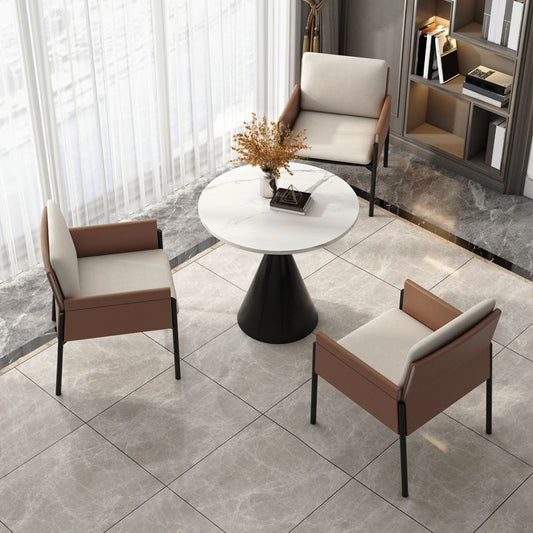 アームチェア付きグラムダイニングテーブルセット1/2/3/4/5 PCS丸いダイニングセット