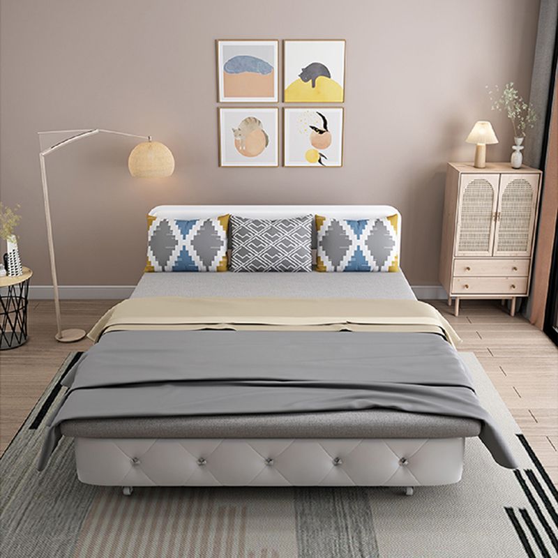 Armless Contemporary Cotton Blend Bed Sofa Couch with Pillows