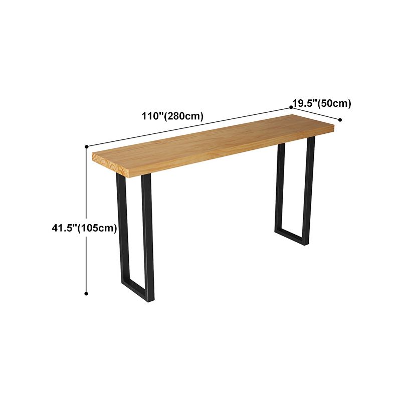 Solid Wood Bar Table Industrial Bar Dining Table with Black Sled Base Clearhalo 'Bar Furniture' 'Bar Tables' 'bar_tables' 'furn' 'furn_bar_tables' 'Furniture' 'furniture_bar_tables' 'Kitchen & Dining Furniture' 1200x1200_fa108bc3-9fd7-4315-85cd-1ffbd7635d16