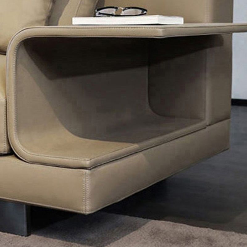 Asiento de sala de estar de brazo cuadrado escandinavo-gris lóble